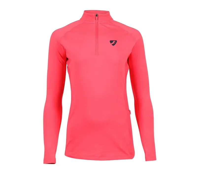 Aubrion Young Rider Revive Long Sleeve Base Layer in Coral
