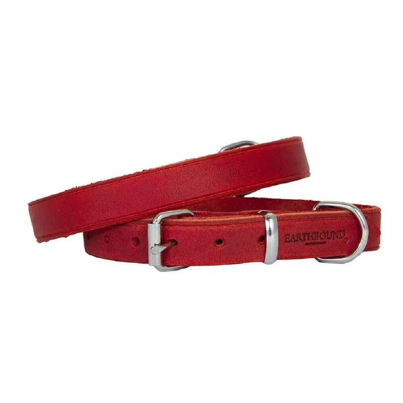Earthbound Soft Country Leather Collar Red