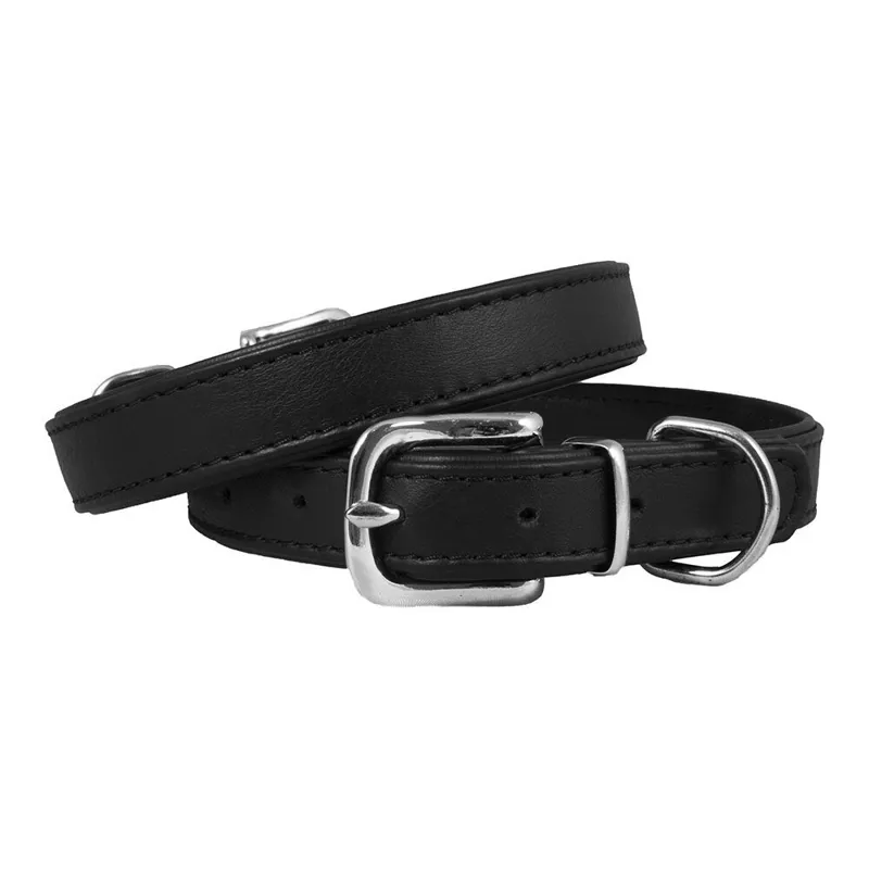 Earthbound Double Leather Collar Black