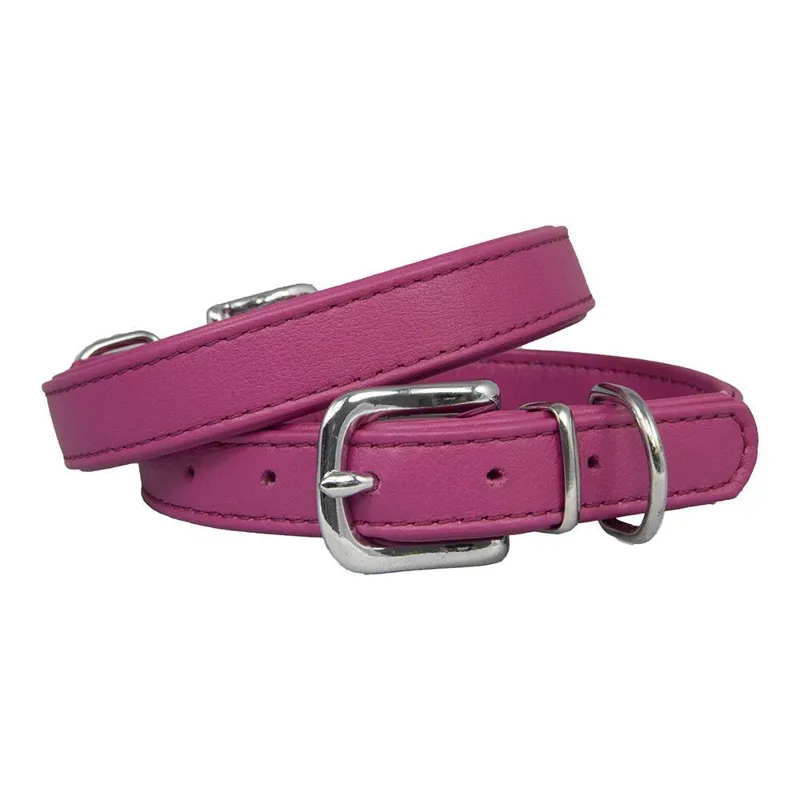 Earthbound Double Leather Collar Pink