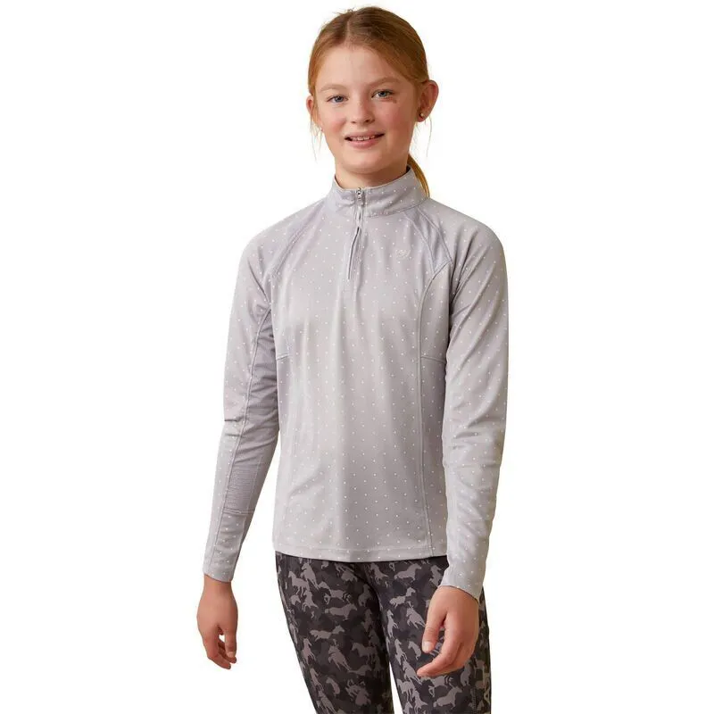 SS23  Ariat Youth Sunstopper 2.0 1/4 Zip Baselayer Silver Dot-1