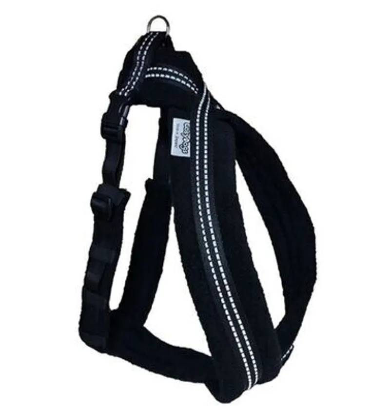 Cosy Dog Hi Viz Fleece Dog Harness Black