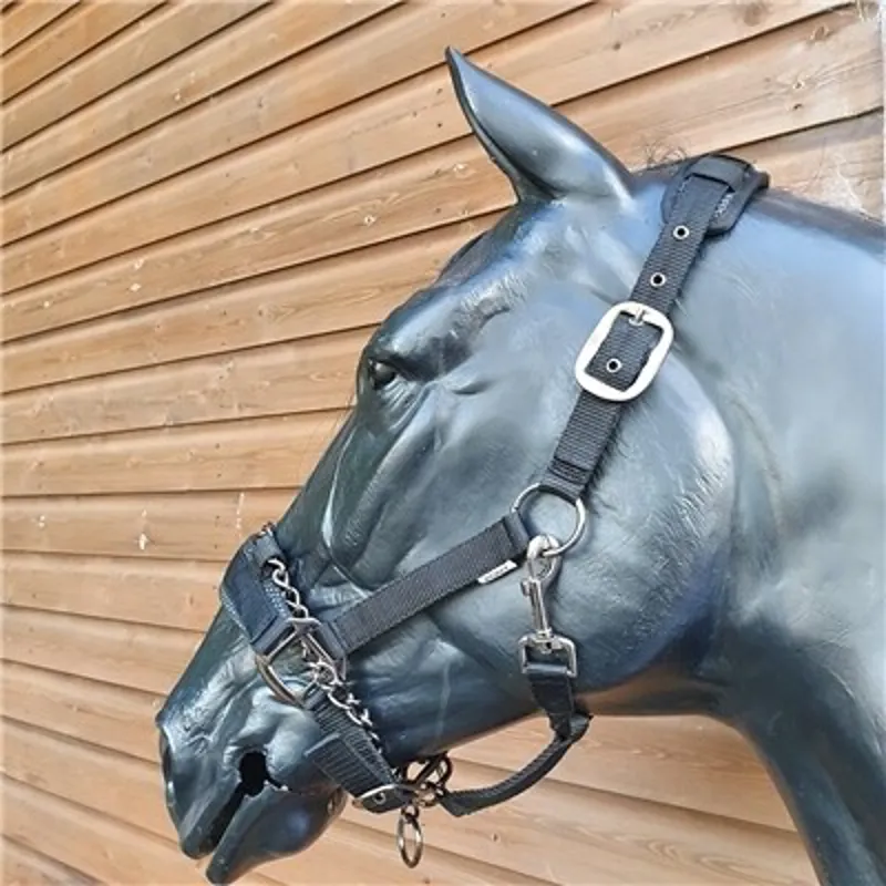 Control Comfort Head Collar With Chain Black