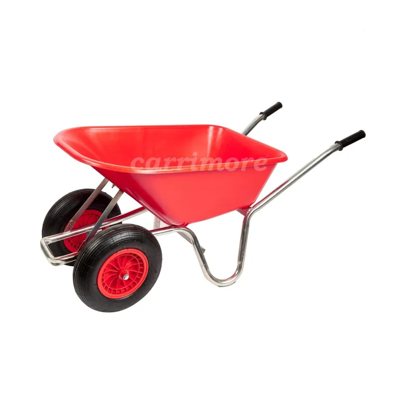 Carrimore Dual Wheel Stable Barrow 120 Litre Wheelbarrow Red