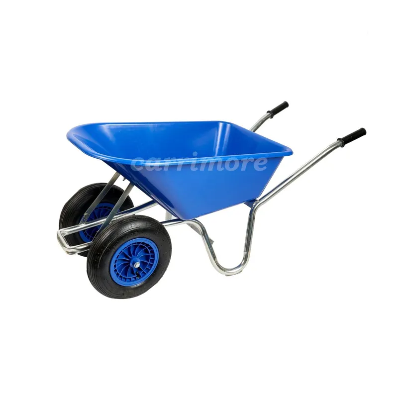 Carrimore Dual Wheel Stable Barrow 120 Litre Wheelbarrow Blue