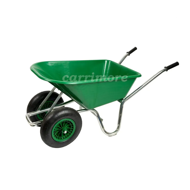 Carrimore Dual Wheel Stable Barrow 120 Litre Wheelbarrow Green