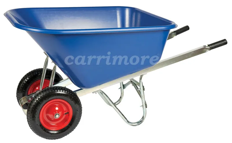 Carrimore Twin Wheel Wheelbarrow 200 Litre Blue