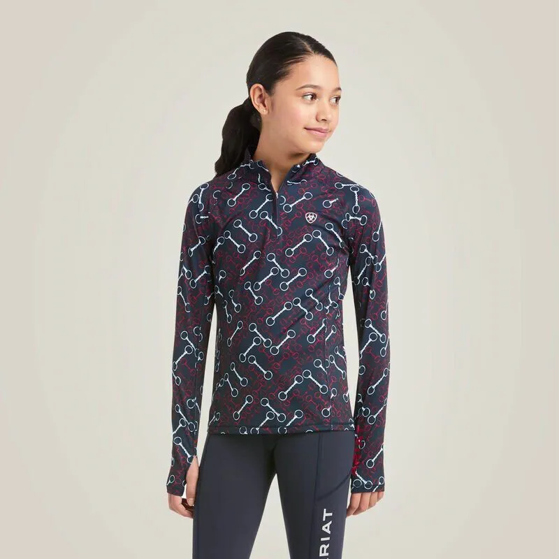 AW23 Ariat Girls Lowell 1/4 Zip Base Layer Team