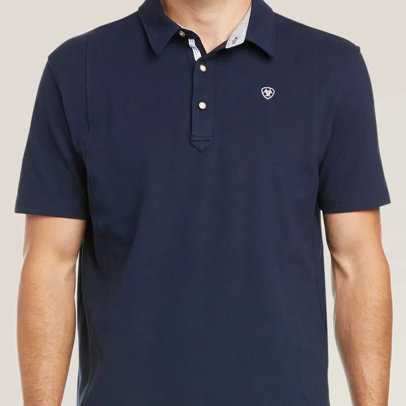 Ariat Mens Medal Polo Shirt Navy-2