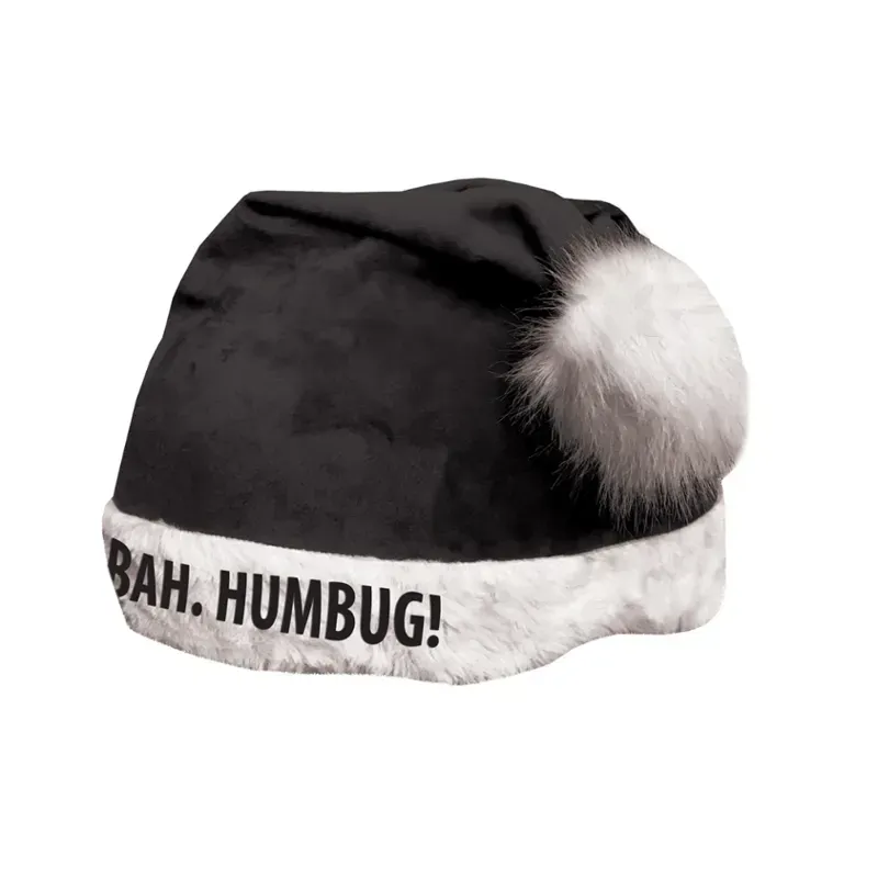 Equetech One Size Bah Humbug Christmas Hat Silk in Black/White
