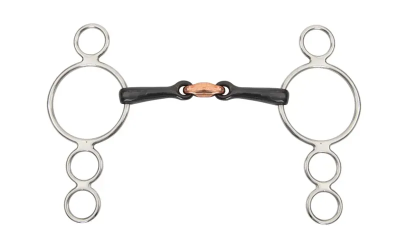 Shires Three Ring Dutch Gag With Lozenge BLACK SWEET IRON