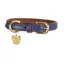 Digby and Fox Padded Leather Dog Collar NAVY