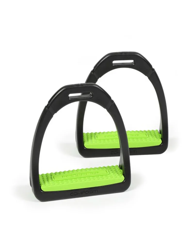 Compositi Premium Profile Stirrups in Bright Green