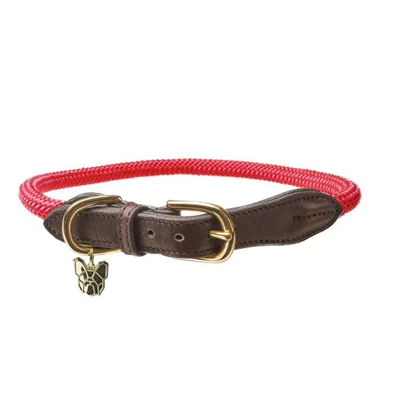 Digby and Fox Fine Rope Collar Red M
