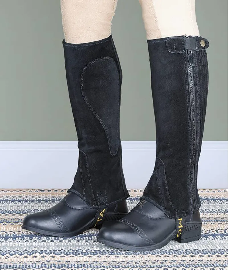 Moretta Suede Half Chaps in Black