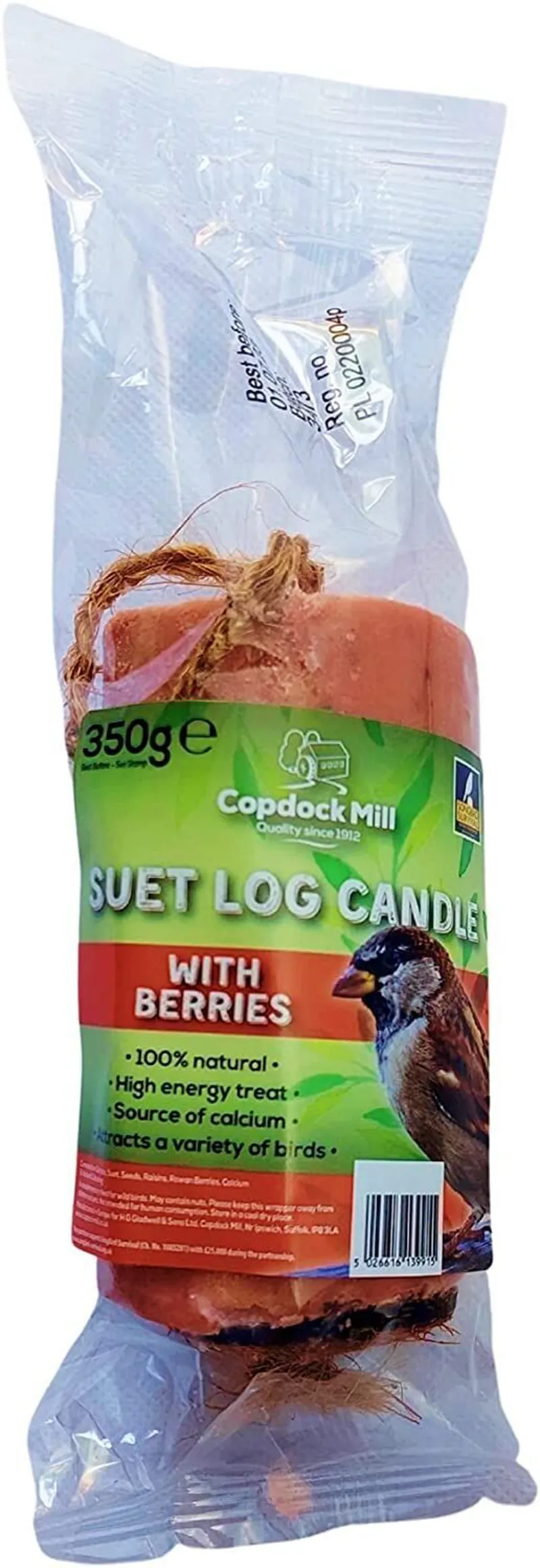 Copdock Mill Suet Log Candle berry