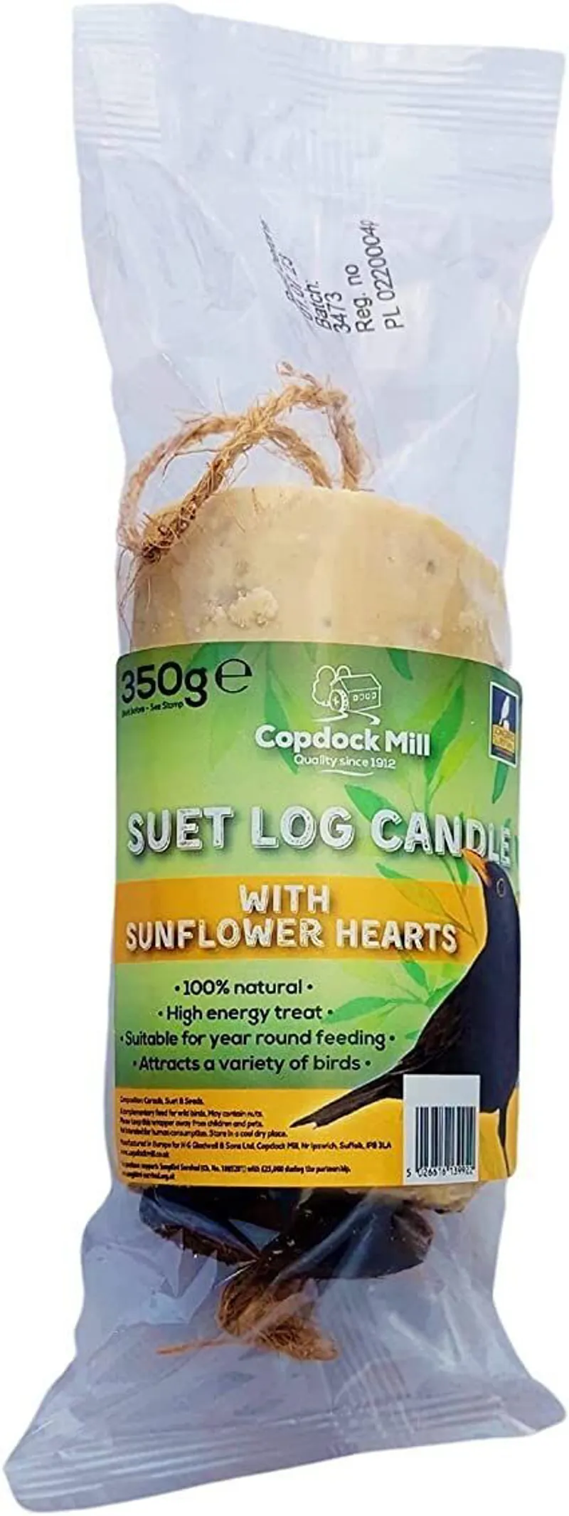  Copdock Mill Suet Log Candle Sunflower
