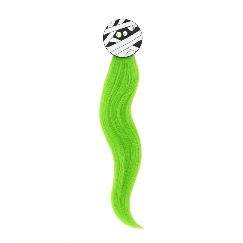 Equetech One Size Mummy Mayhem Horse Tail Tassel in Green/White-2