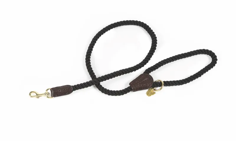 Digby and Fox Rope Dog Lead in Black