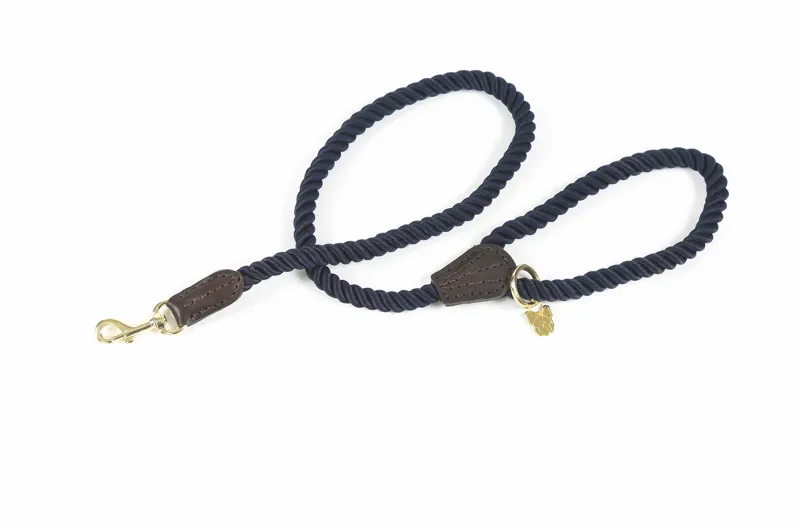 Digby and Fox Rope Dog Lead in Navy