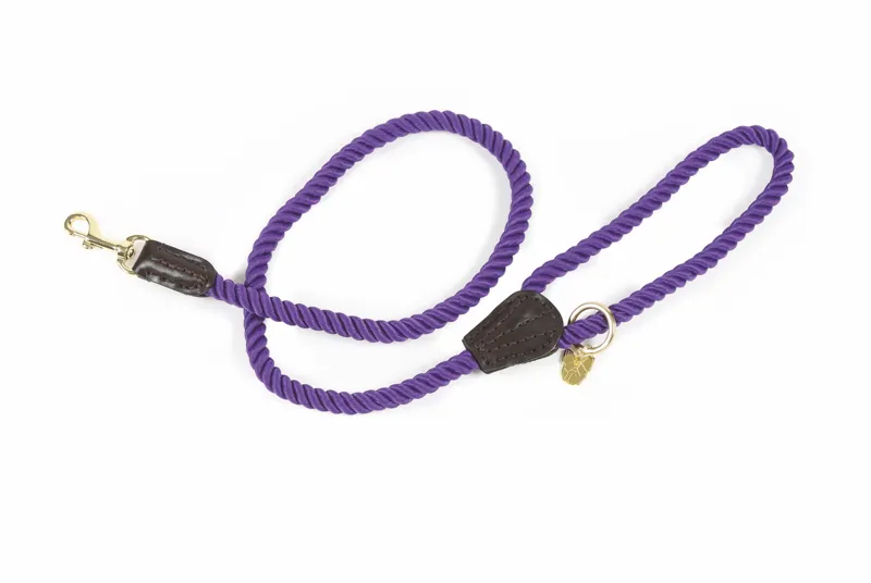 Digby and Fox Rope Dog Lead in Purple