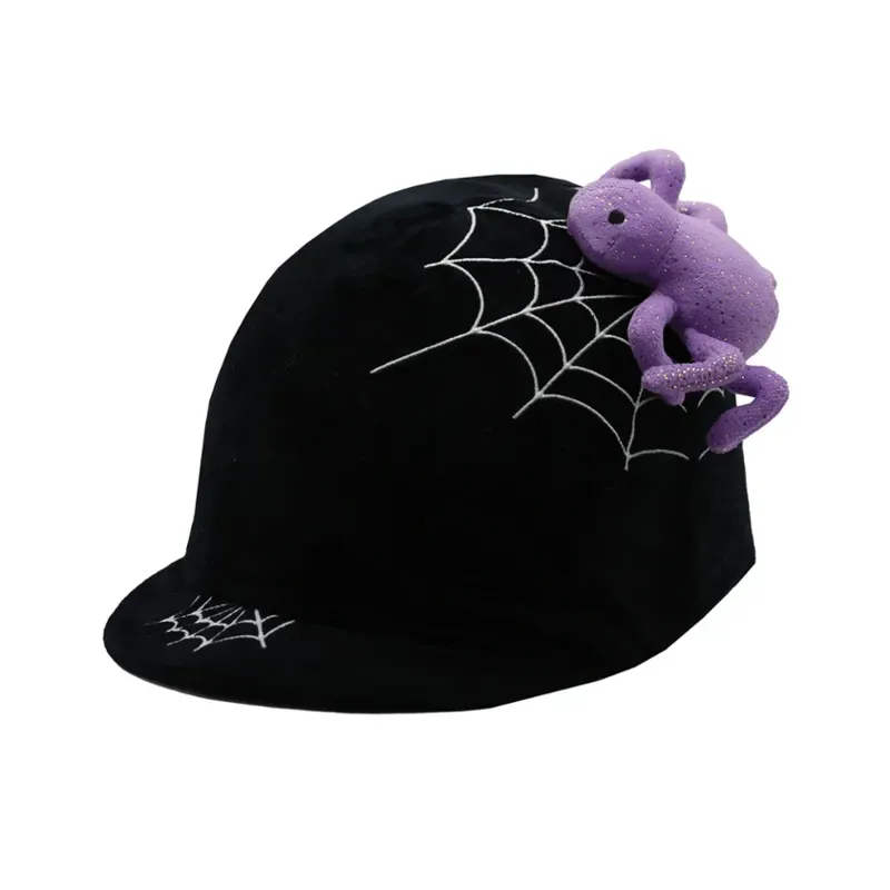 Equetech One Size Cobweb Spider Hat Silk in Black/Purple