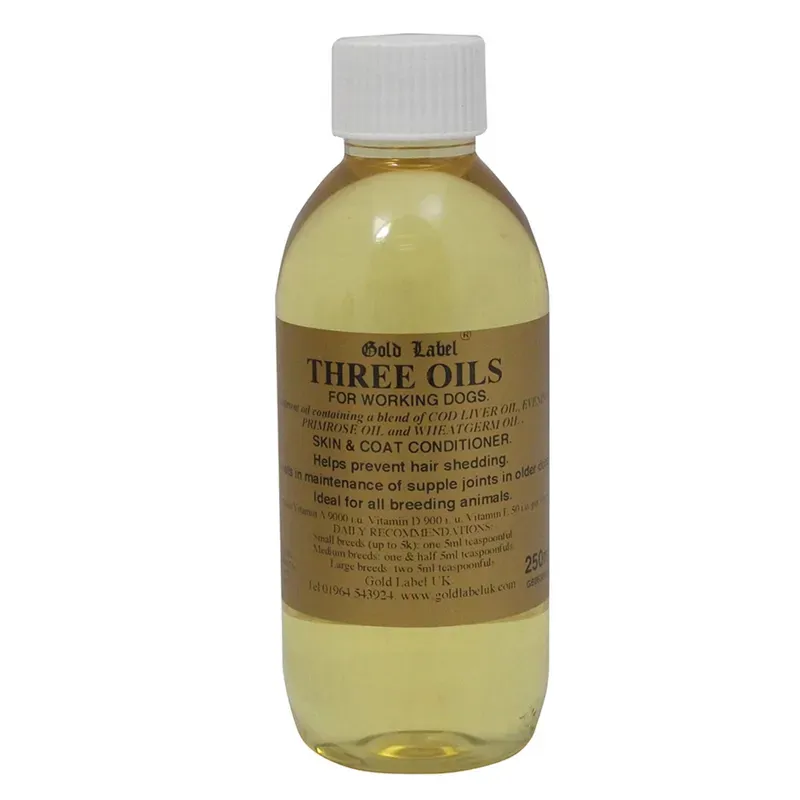 Gold Label 250ml Canine Three Oils in Gold