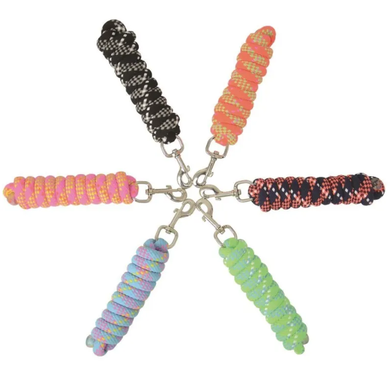 Hy Fleck Lead Rope in Neon Green/Blue/White-1