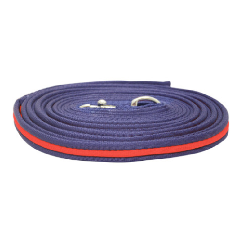 Hy Soft Webbing Lunge Rein in Navy/Red