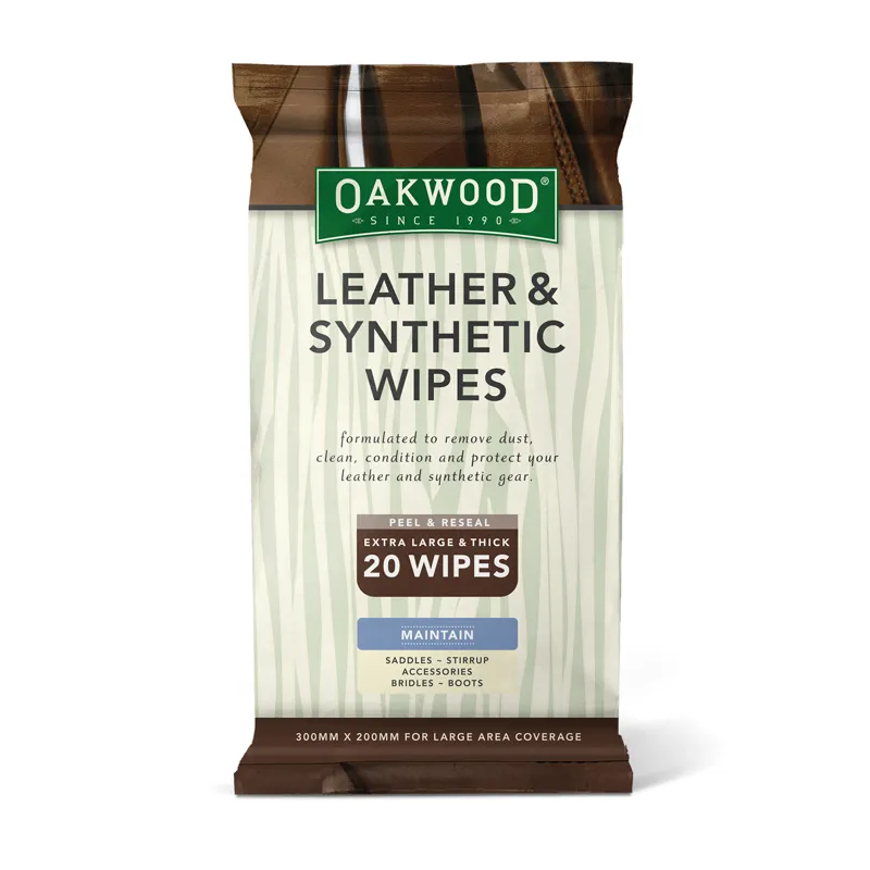 Oakwood Leather and Synthetic Wipes - 20-pack