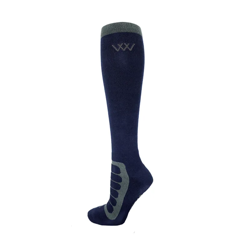 Woof Wear Long Bamboo Tech Riding Sock Navy Grey