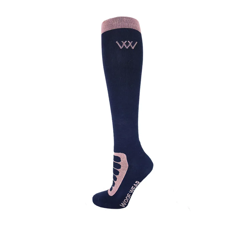 Woof Wear Long Bamboo Tech Riding Sock Navy Rose
