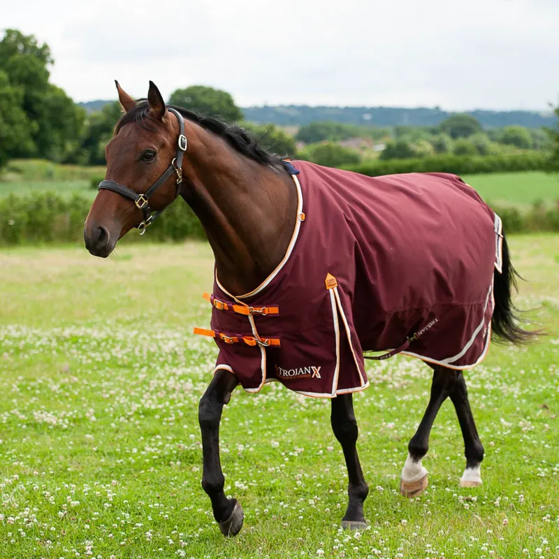 Trojan Xtra 100 Turnout Rug 1200d Burgundy Orange