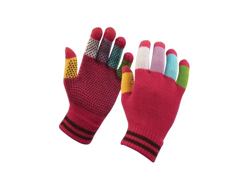 Childrens Magic Pimple Gloves Pink Rainbow