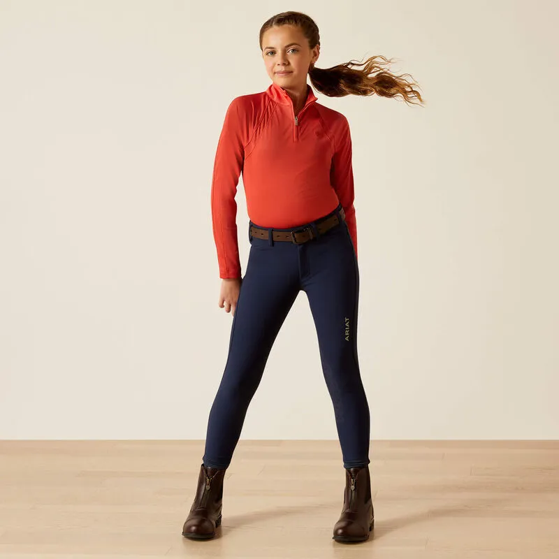 SS24 Ariat Youth Sunstopper 3.0 1/4 Zip Baselayer Baked Apple-2