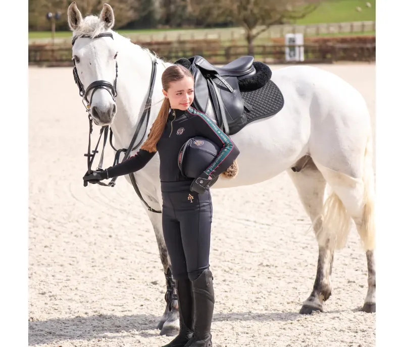Aubrion Team Winter Riding Tights - Young Ridier BLACK-1