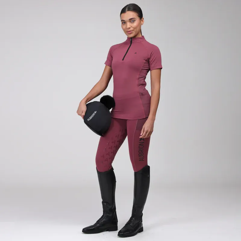Aubrion React Short Sleeve Base Layer-Mauve-3