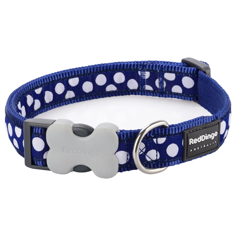 Red Dingo Spot Collar Blue and White