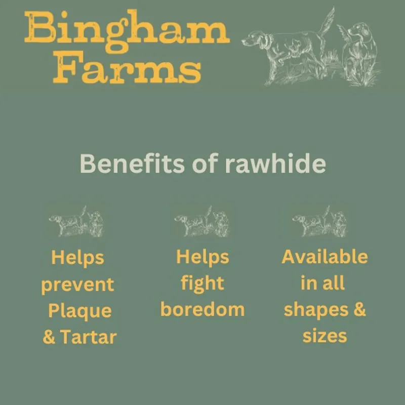 Bingham Farms 12cm Rawhide Munchy Sticks Nat 100 Pk -1