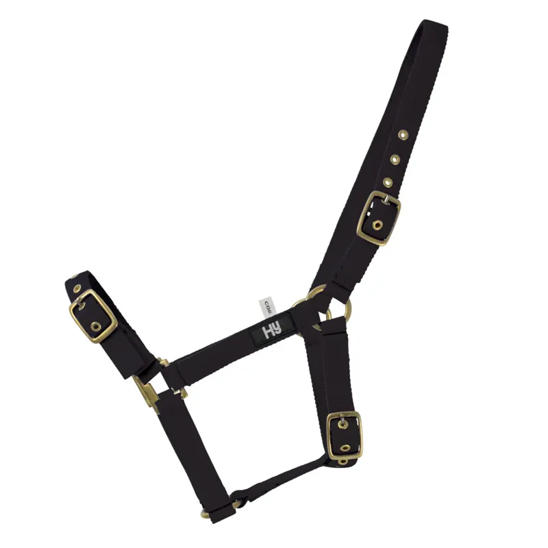 HY Equestrian Adjustable Headcollar Black Cob