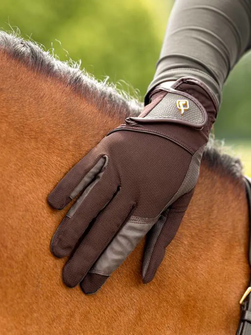 LeMieux Pro Mesh Glove Brown-1