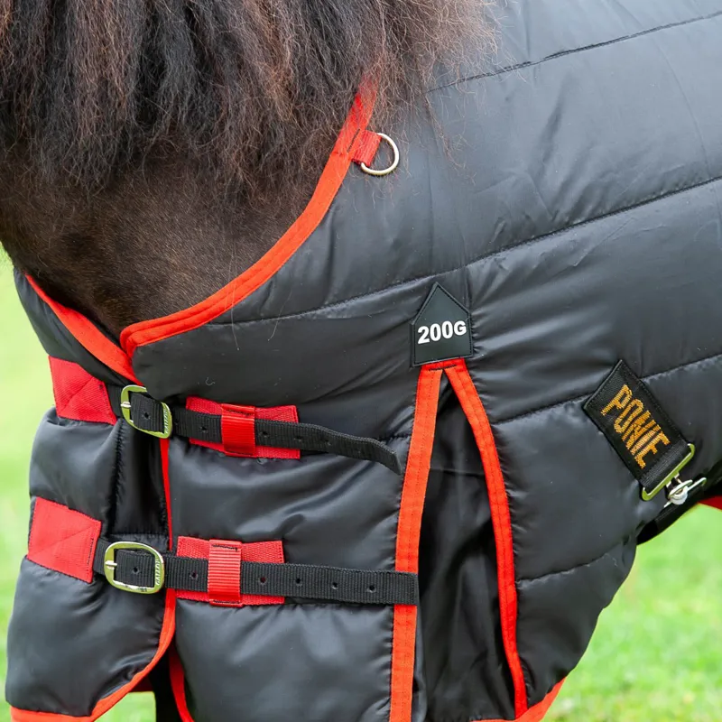 Ponie 200 Stable Rug 200g Black/Red-1