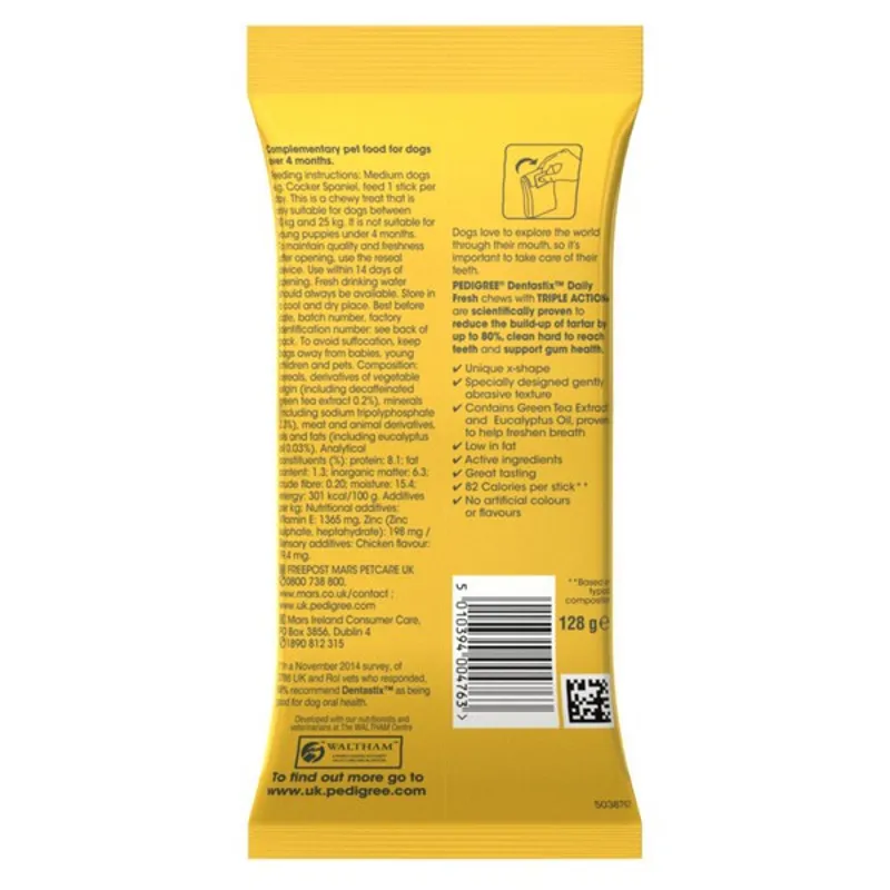 Pedigree Dentastix Fresh Daily Dental Chews Medium Dog 5 Sticks-8
