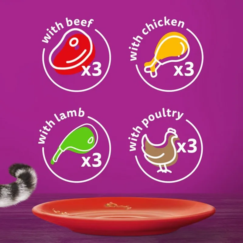 WHISKAS 1+ Cat Pouches Meaty Meals in Jelly 12x85g-2