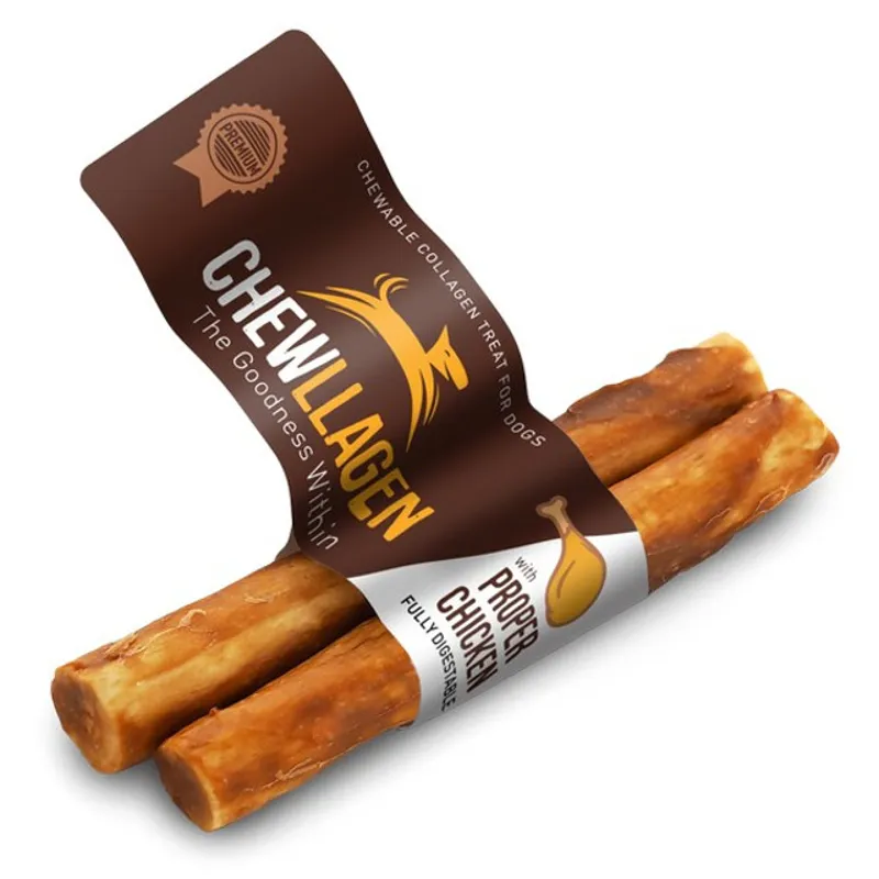 Chewllagen Collagen Chicken Flavour Roll Medium 5in Dog Chew 2 pack 50g