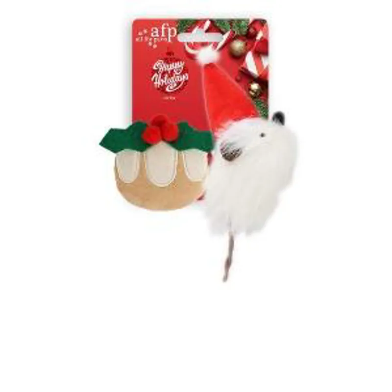 All for Paws Two Pack Mistletoe and Santa Mouse