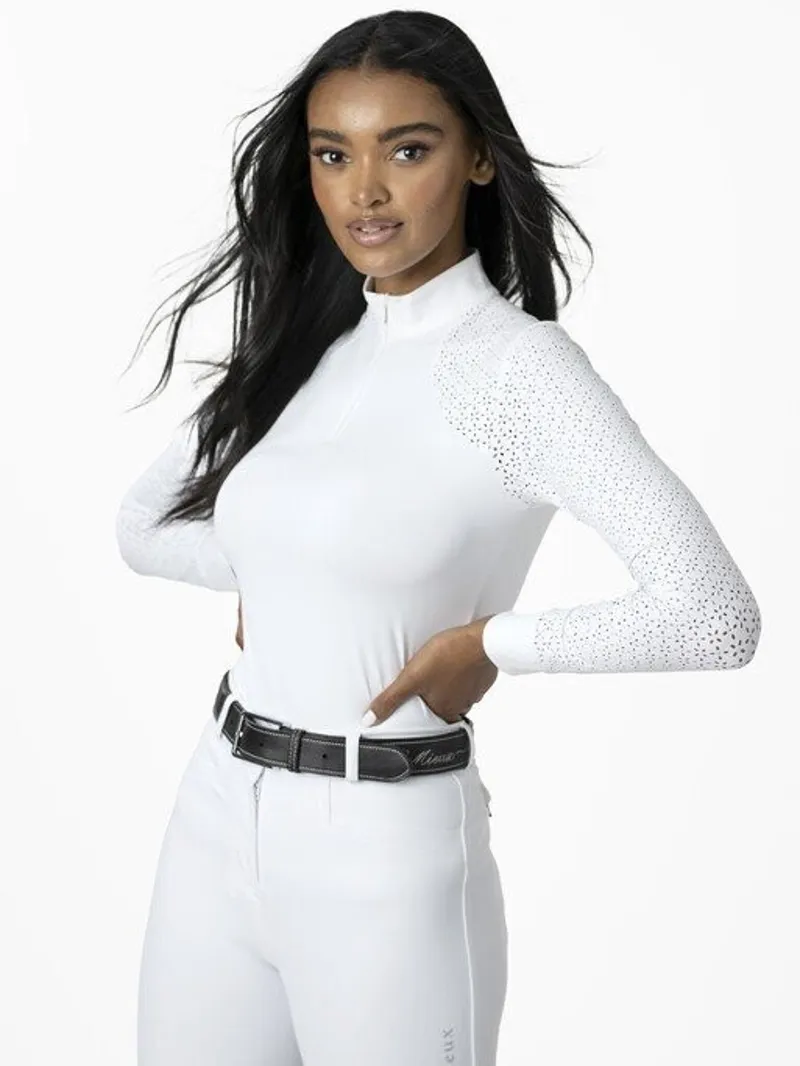 LeMieux Olivia Long Sleeve Show Shirt White-3