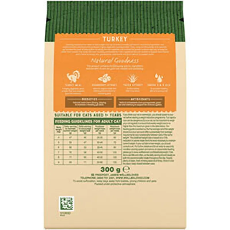 James Wellbeloved Light Dry Adult Cat Food Turkey and Rice 1.5kg-2