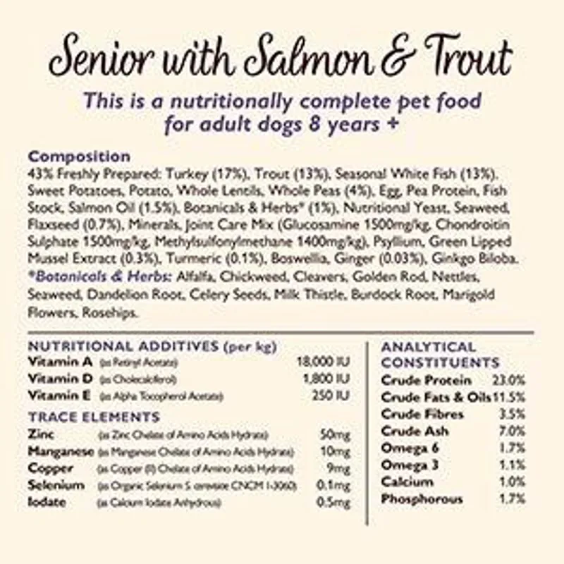 Lily's Kitchen Turkey and Trout Dry Senior Dog Food-2