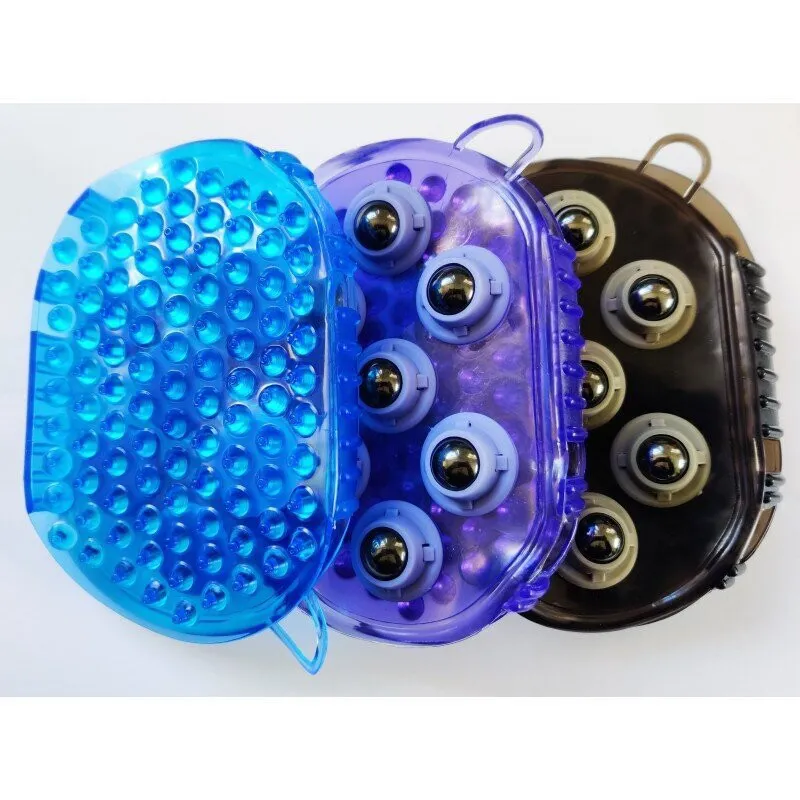 Massage Curry Mitt with Balls Pink